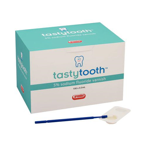 Premier Dental 9007582 TastyTooth Fluoride Varnish Bubblegum 100/Bx 0.5 mL Premier Dental 9007582 TastyTooth Fluoride Varnish Bubblegum 100/Bx 0.5 mL